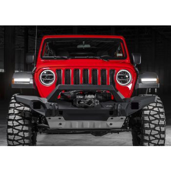   Bara față RIVAL4x4 din aluminiu cu suport pentru troliu pentru Jeep Wrangler JL, JK 2007-2018; 2017->; Jeep Gladiator JT
