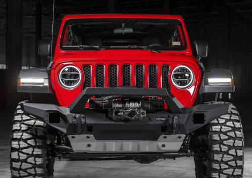 Bara față RIVAL4x4 din aluminiu cu suport pentru troliu pentru Jeep Wrangler JL, JK 2007-2018; 2017->; Jeep Gladiator JT