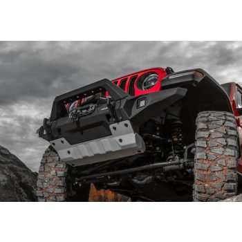   Bara față RIVAL4x4 din aluminiu cu suport pentru troliu și LED-uri pentru Jeep Wrangler JL, JK; Jeep Gladiator JT