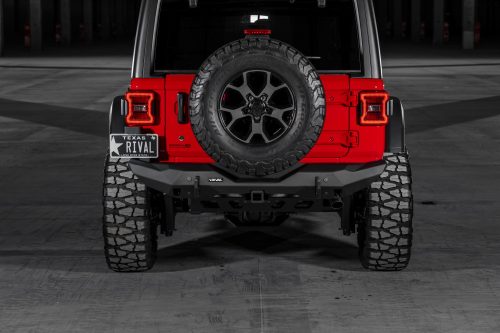 Bara spate RIVAL4x4 din aluminiu cu suport pentru carlig de remorcare "Stubby" pentru Jeep Wrangler JL 2017->