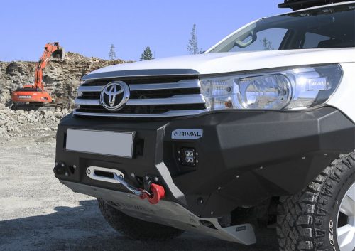 Bară de protecție față RIVAL4x4 din aluminiu cu suport pentru troliu și LED-uri pentru Toyota Hilux Revo 2015->