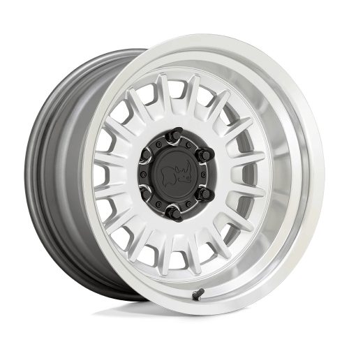 Jantă din aluminiu 16x8 ET0 6x139,7 Gloss Silver W/ Mirror CUT Face & LIP Aliso Black Rhino