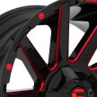 Alumínium felni 18x9 ET-12 6x135/6x139,7 D643 Contra Gloss Black RED Tinted Clear Fuel