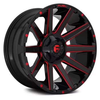   Alumínium felni 20x10 ET-18 5x139.7/5x150 D643 Contra Gloss Black/Red Tinted Clear Fuel