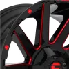   Alumínium felni 20x9 ET1 5x127/5x114.3 D643 Contra Gloss Black/Red Tinted Clear Accents Fuel