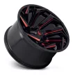 Alumínium felni 22x10 ET-18 6x135/6x139,7 D755 Reaction Gloss Black Milled W/ RED Tint Fuel