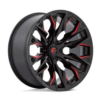   Alloy Wheel 22x10 ET-18 6x139.7 D823 Flame Gloss Black Milled W/ Candy RED Fuel