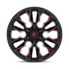   Alloy Wheel 22x10 ET-18 6x139.7 D823 Flame Gloss Black Milled W/ Candy RED Fuel