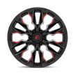 Alloy Wheel 22x10 ET-18 6x139.7 D823 Flame Gloss Black Milled W/ Candy RED Fuel