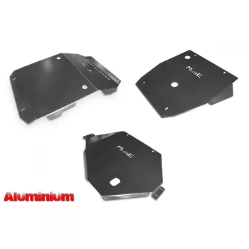  Set de plăci de protecție din aluminiu MorE4x4 pentru Mitsubishi L200, Fiat Fullback (2015-) cu bara de fabrică (3 buc/kit)