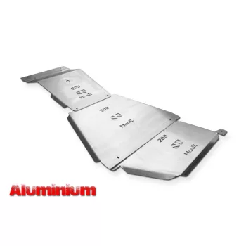   Set de plăci de protecție din aluminiu MorE4x4 pentru Toyota Land Cruiser J200 (2007-) cu bara de fabrică (3 buc/kit)