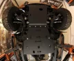 Kit placă de protecție din oțel More4x4 Pentru Volkswagen Amarok (2016-) cu bara de fabrică (3 bucăți/set).