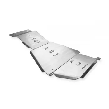   Kit placă de protecție din oțel More4x4 Pentru Toyota Land Cruiser J200 (2007-) cu bara de fabrică (3 bucăți/set).