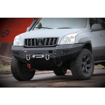   Bară frontală din oțel MorE 4x4 cu placă pentru troliu Toyota Land Cruiser J120 2002-2009, toate motoarele