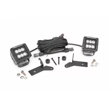   2" szögletes CREE LED munkalámpa pár  - fekete széria Rough Country - Jeep Wrangler JL