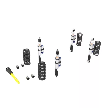   Terrain Tamer felfüggesztés készlet PRO lengéscsillapítókkal emelés +40mm +100kg terhelésig elöl +200kg terhelésig hátul Jeep Wrangler JK hosszú benzineshez 2007-> szintszabályzás nélküli modellek