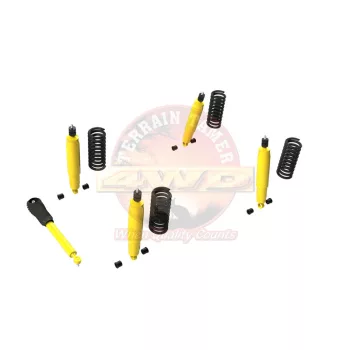   Terrain Tamer felfüggesztés készlet emelés +40mm erősített +100kg terhelésig elöl +200kg terhelésig hátul Jeep Wrangler JK hosszú dieselhez 2007-> szintszabályzás nélküli modellek
