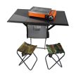 Snake4x4 Set de camping cu blat de bucătărie și aragaz, inclusiv 2 scaune (74x45x44 cm)