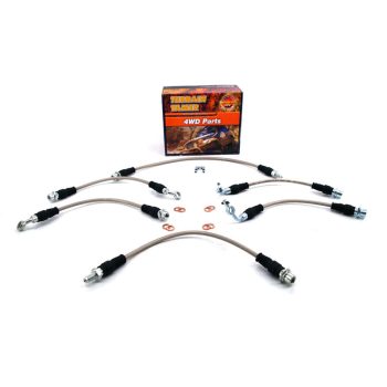   Terrain Tamer Fonott fékcső készlet ABS nélküli modellekhez (Braided Brake Hose Kit Suit To 2" Raised Susp. Without Abs) Toyota Landcruiser VDJ 76 78 79 2007-2012